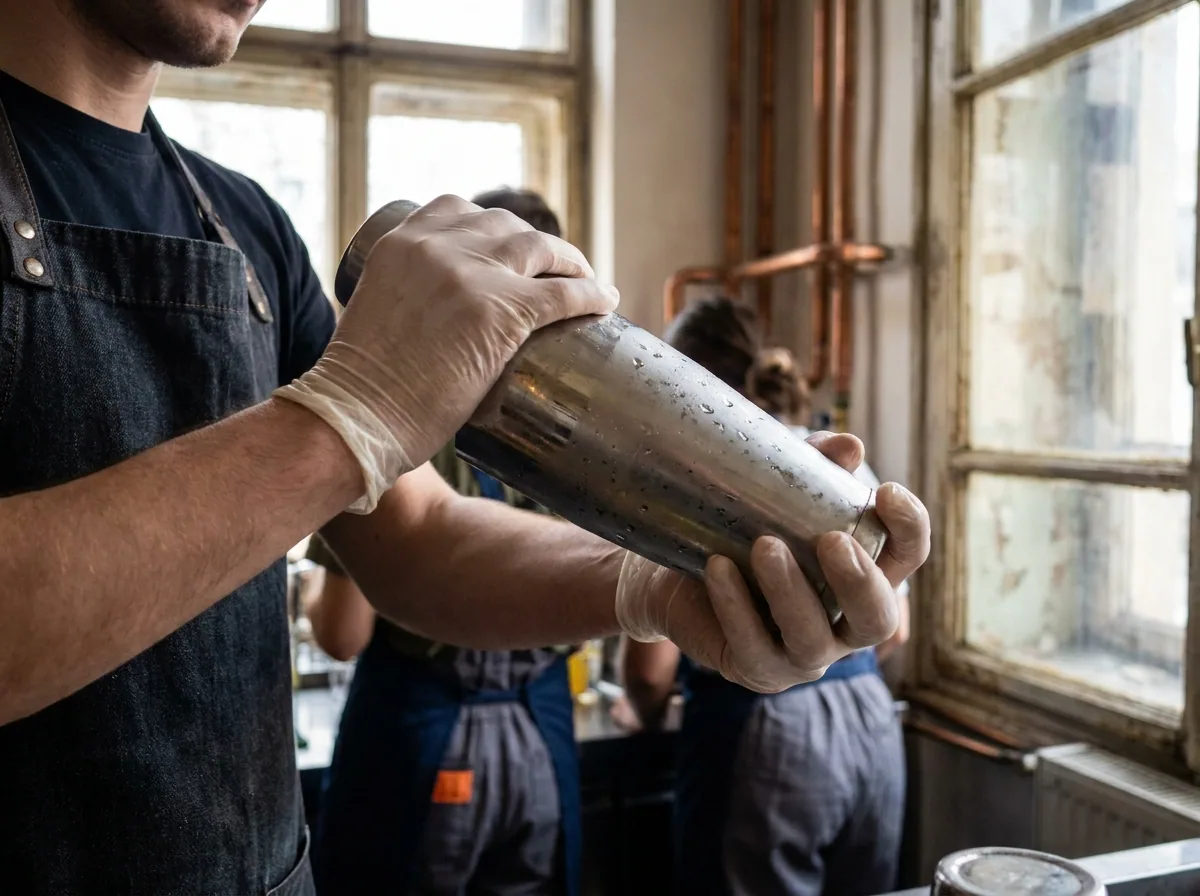 Cocktail being prepared