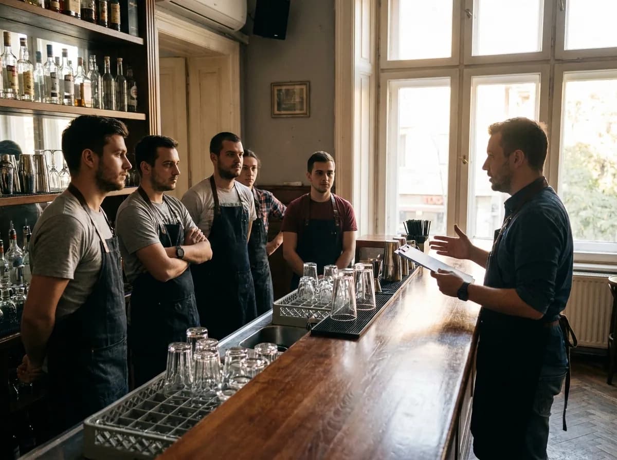 Hospitality team briefing